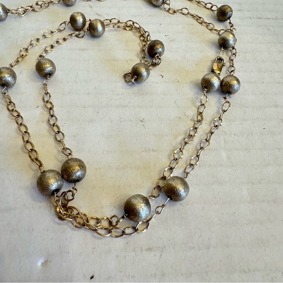 Vintage Gold Beaded Cable Link Chain Chain Necklace 14kt Gold Filled - Picture 15 of 16